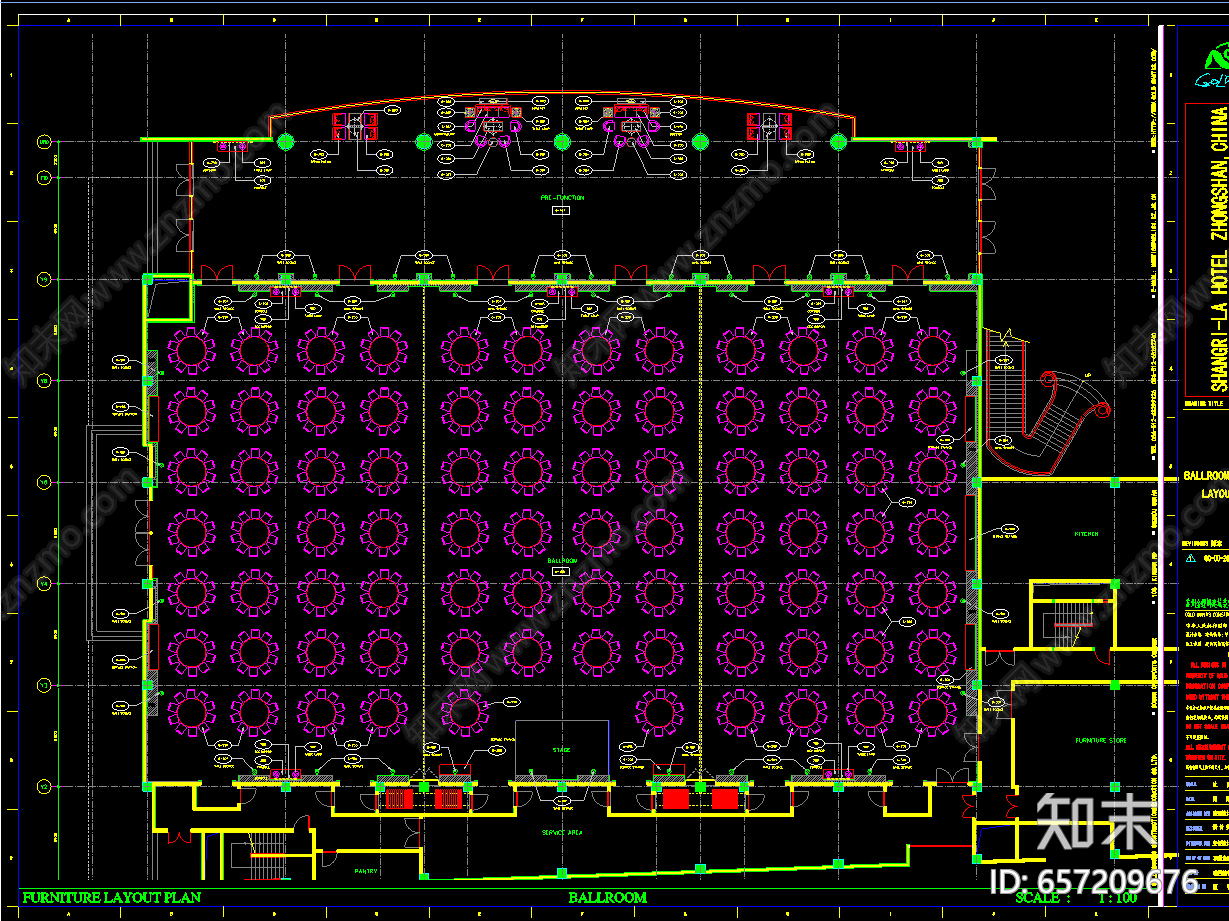 中山香格里拉宴会厅施工图纸施工图下载【ID:657209676】