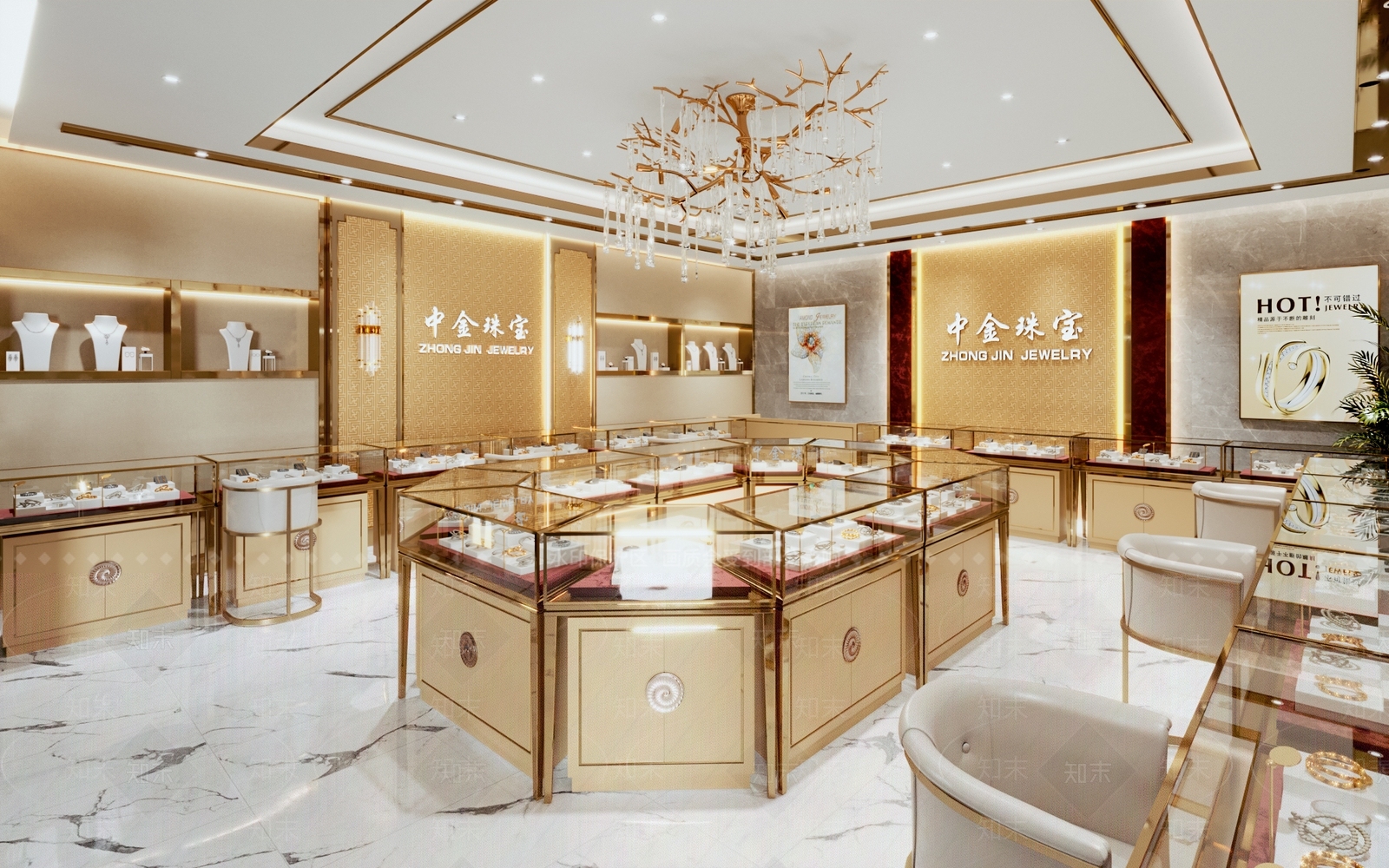新中式珠宝店3D模型下载【ID:557216887】