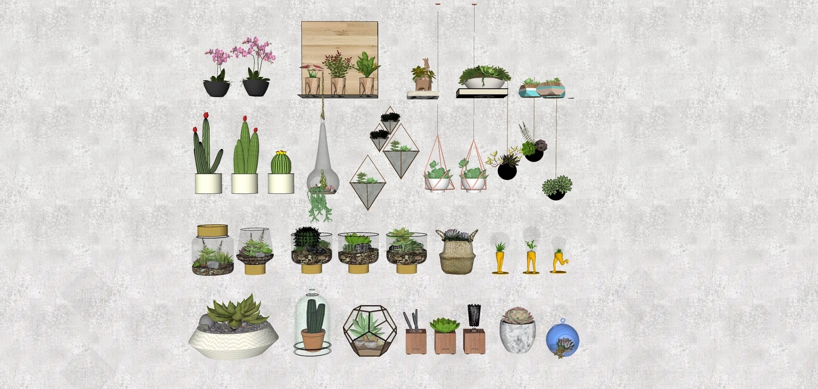 现代风格多肉植物SU模型下载【ID:157238599】