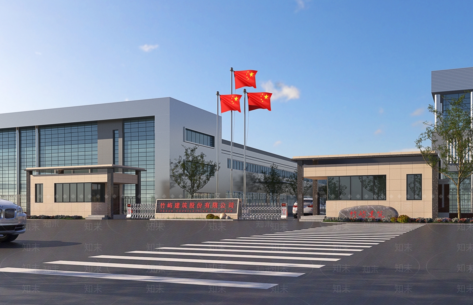 现代工厂公司大门入口3D模型下载【ID:857241675】_知末3d模型网