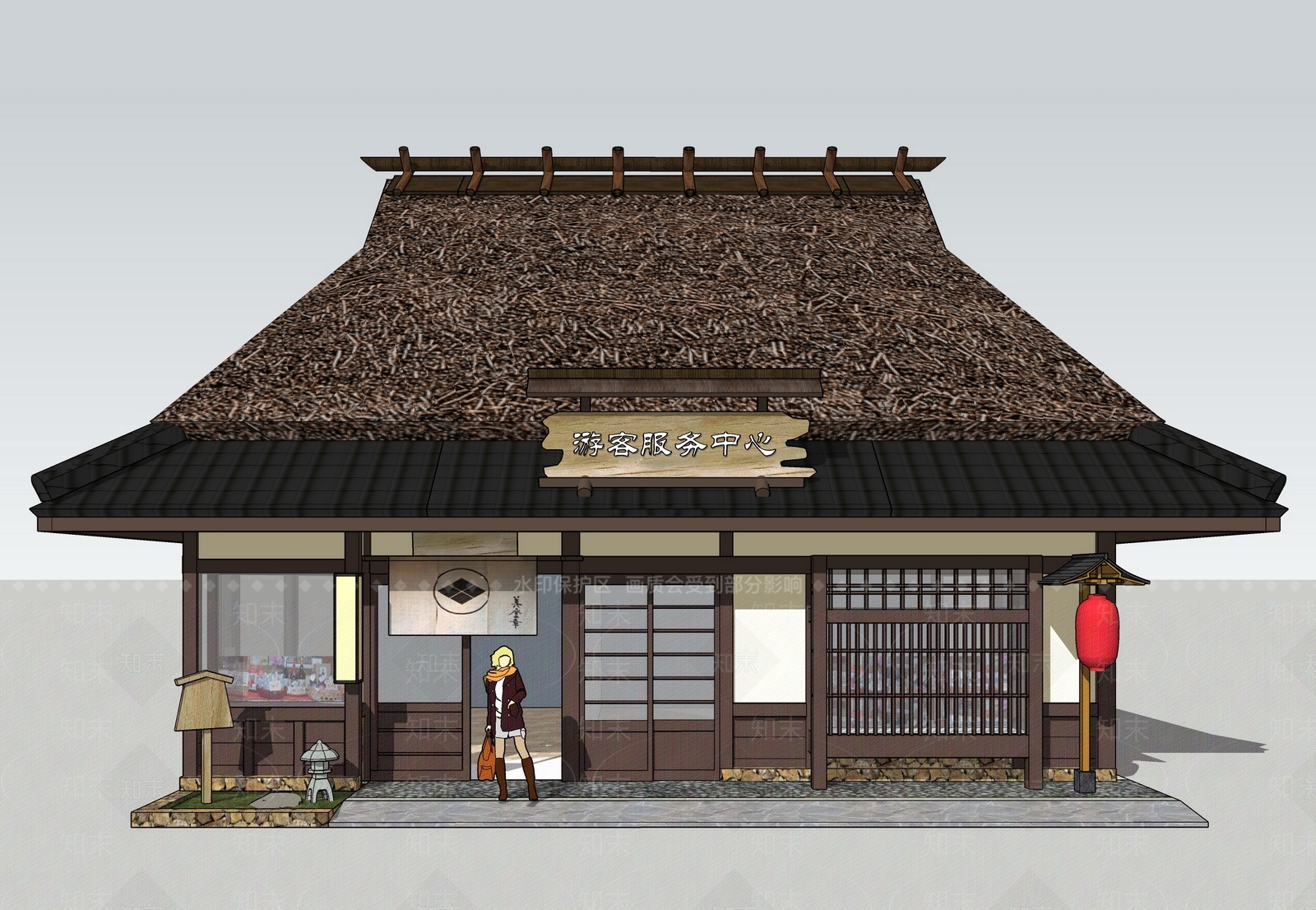 日式风格驿站SU模型下载【ID:357251760】