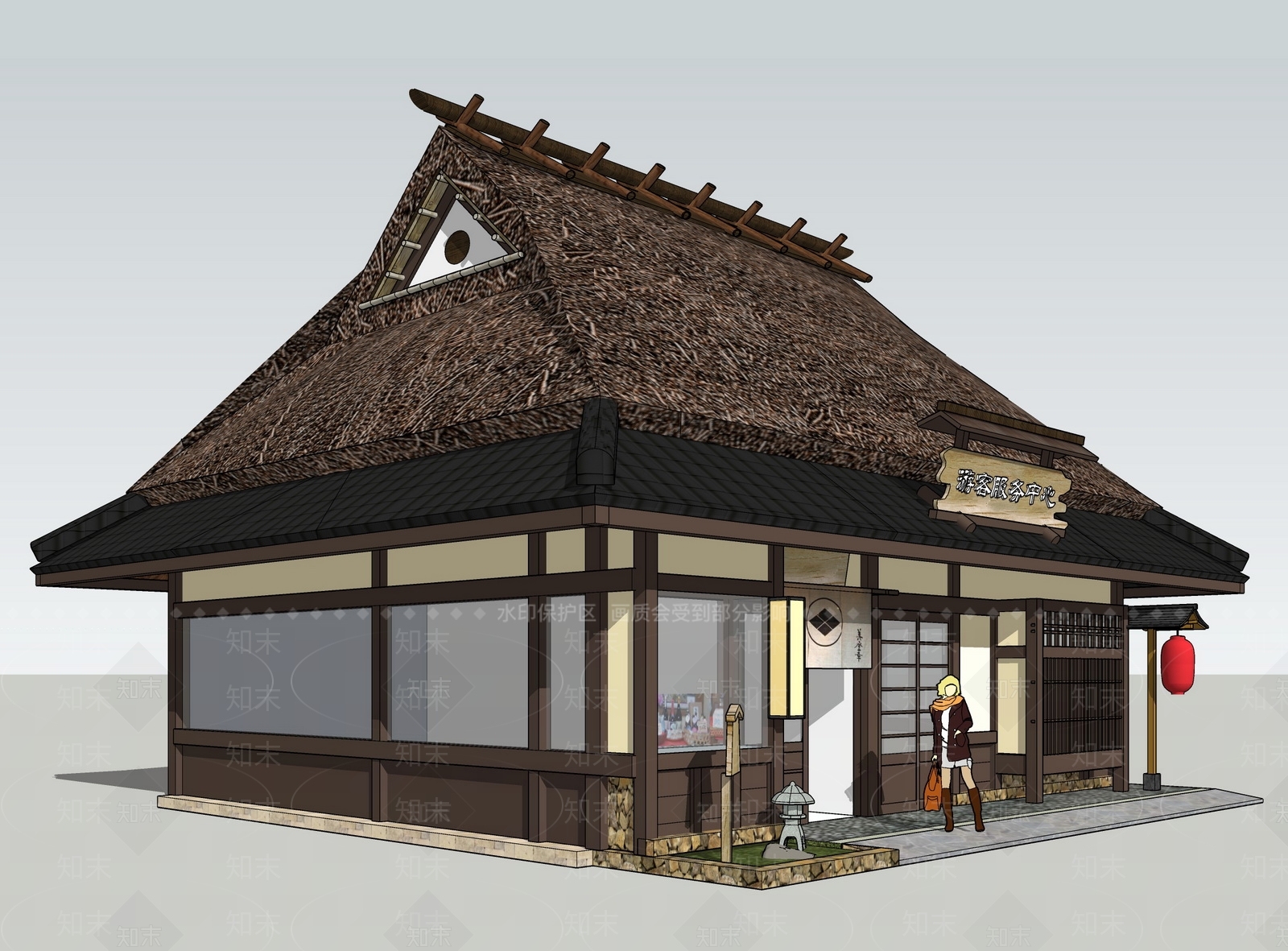 日式风格驿站SU模型下载【ID:357251760】
