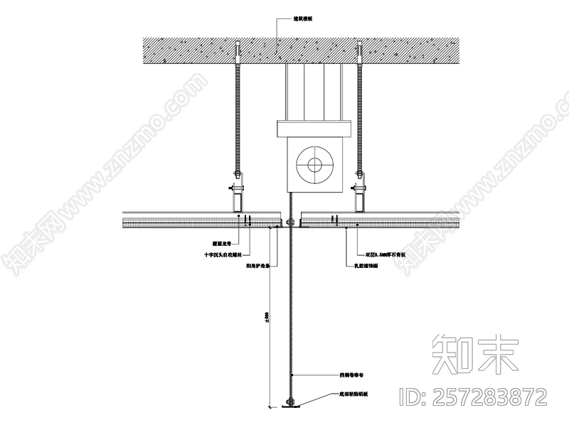 现代可升降挡烟垂壁节点图cad施工图下载【ID:257283872】