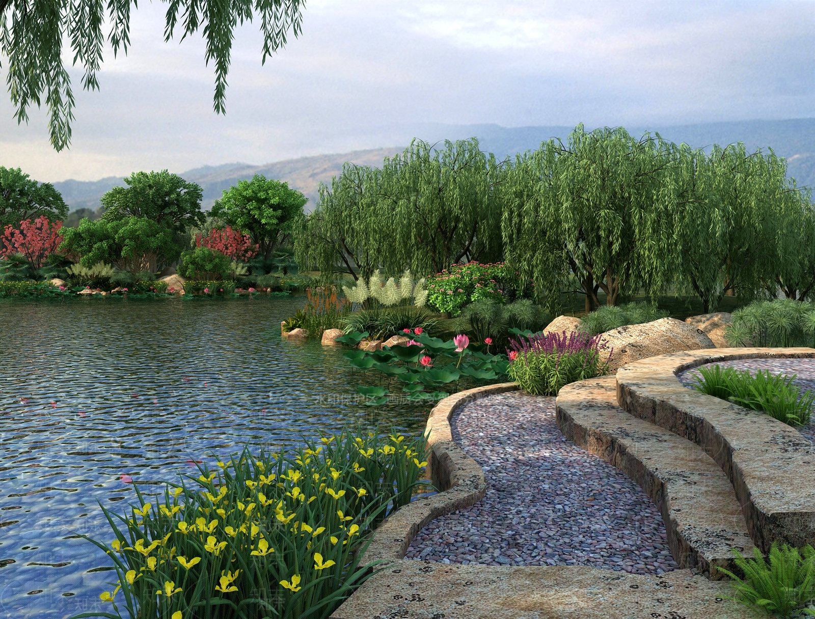 现代生态河岸3D模型下载【ID:457291473】