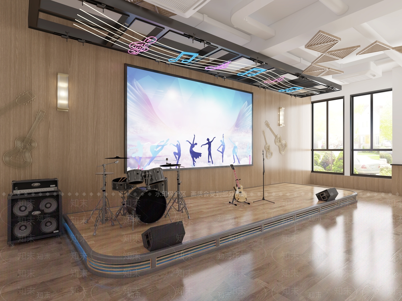 现代学校食堂3D模型下载【ID:757303741】