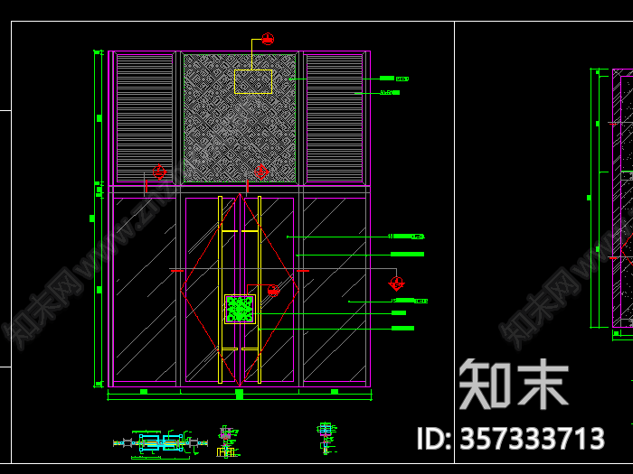 HBA-现代玻璃门cad施工图下载【ID:357333713】