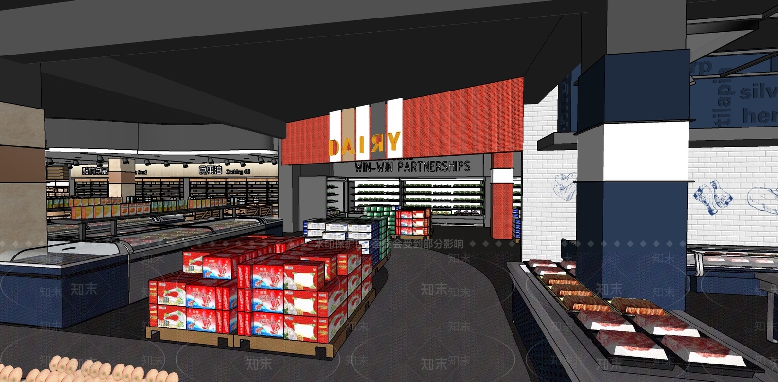 现代超市百货SU模型下载【ID:857379347】