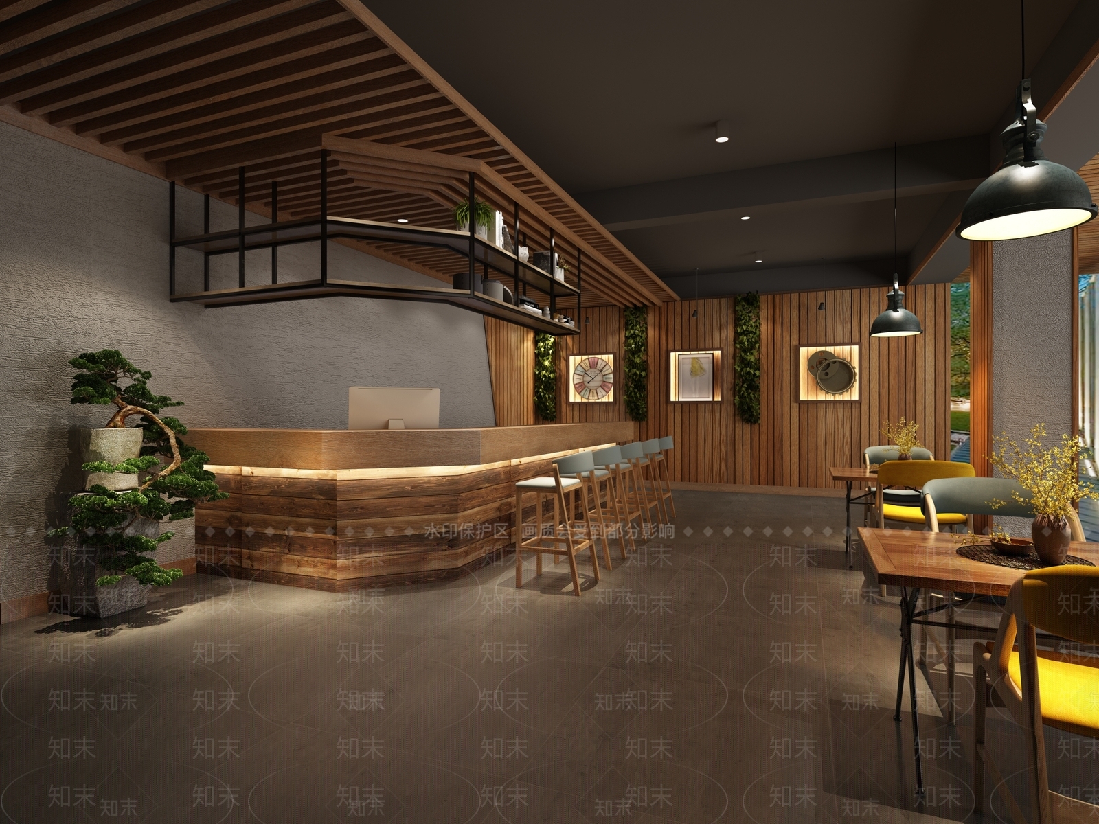 工业风格餐厅3D模型下载【ID:357387903】