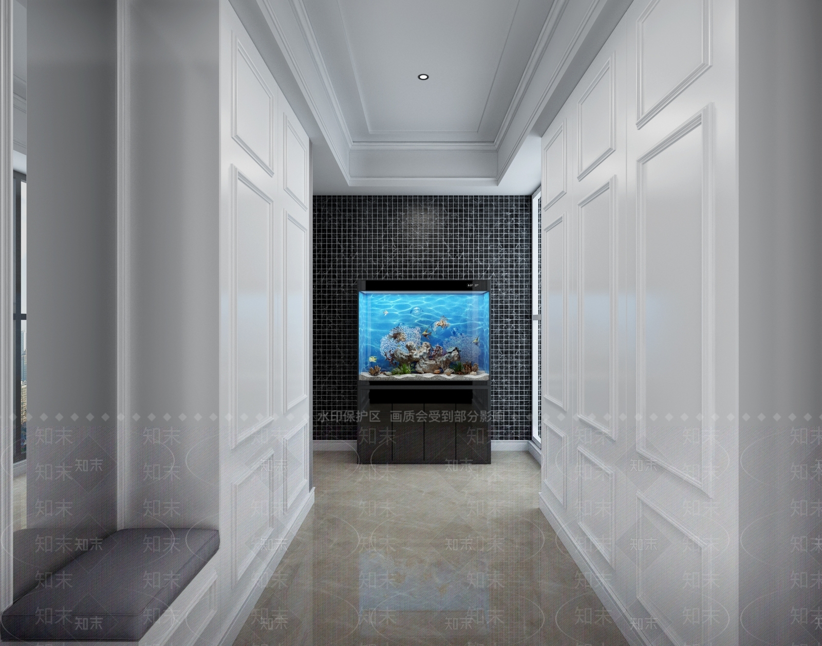 简欧入户门厅3D模型下载【ID:257529721】