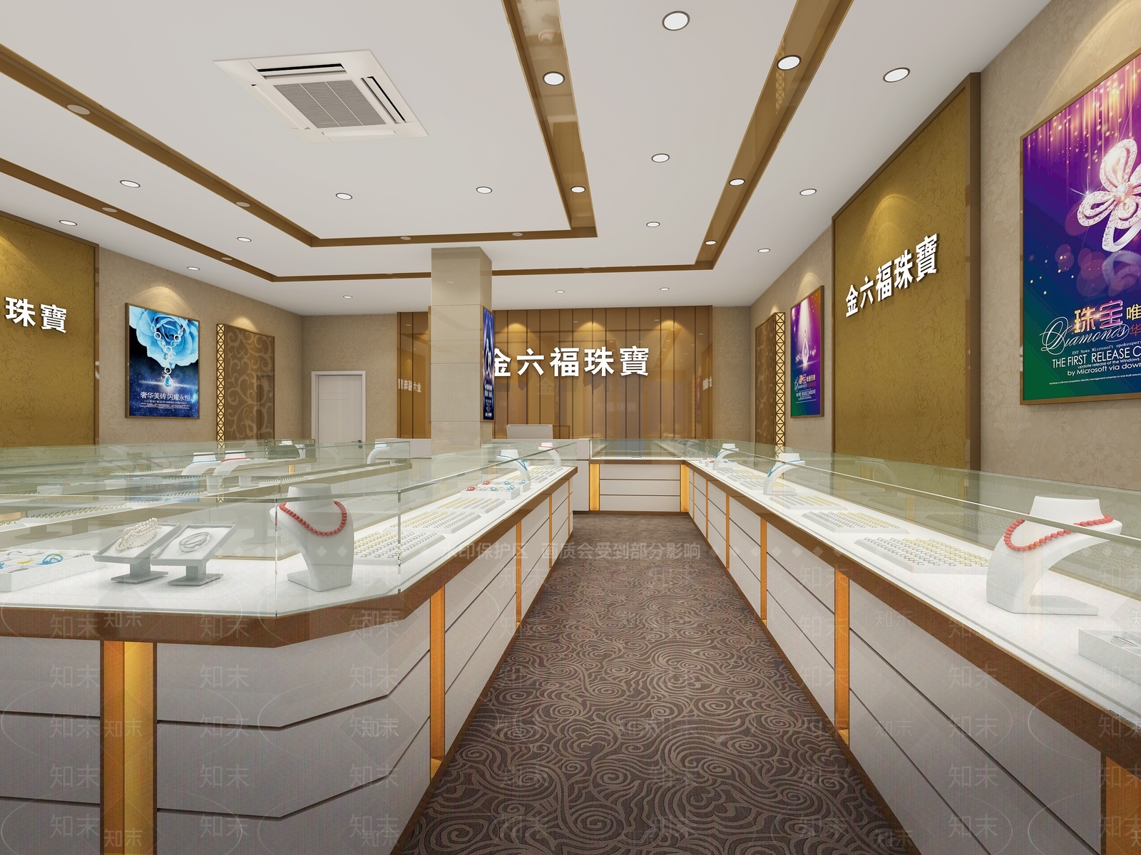 现代珠宝店面3D模型下载【ID:557533800】