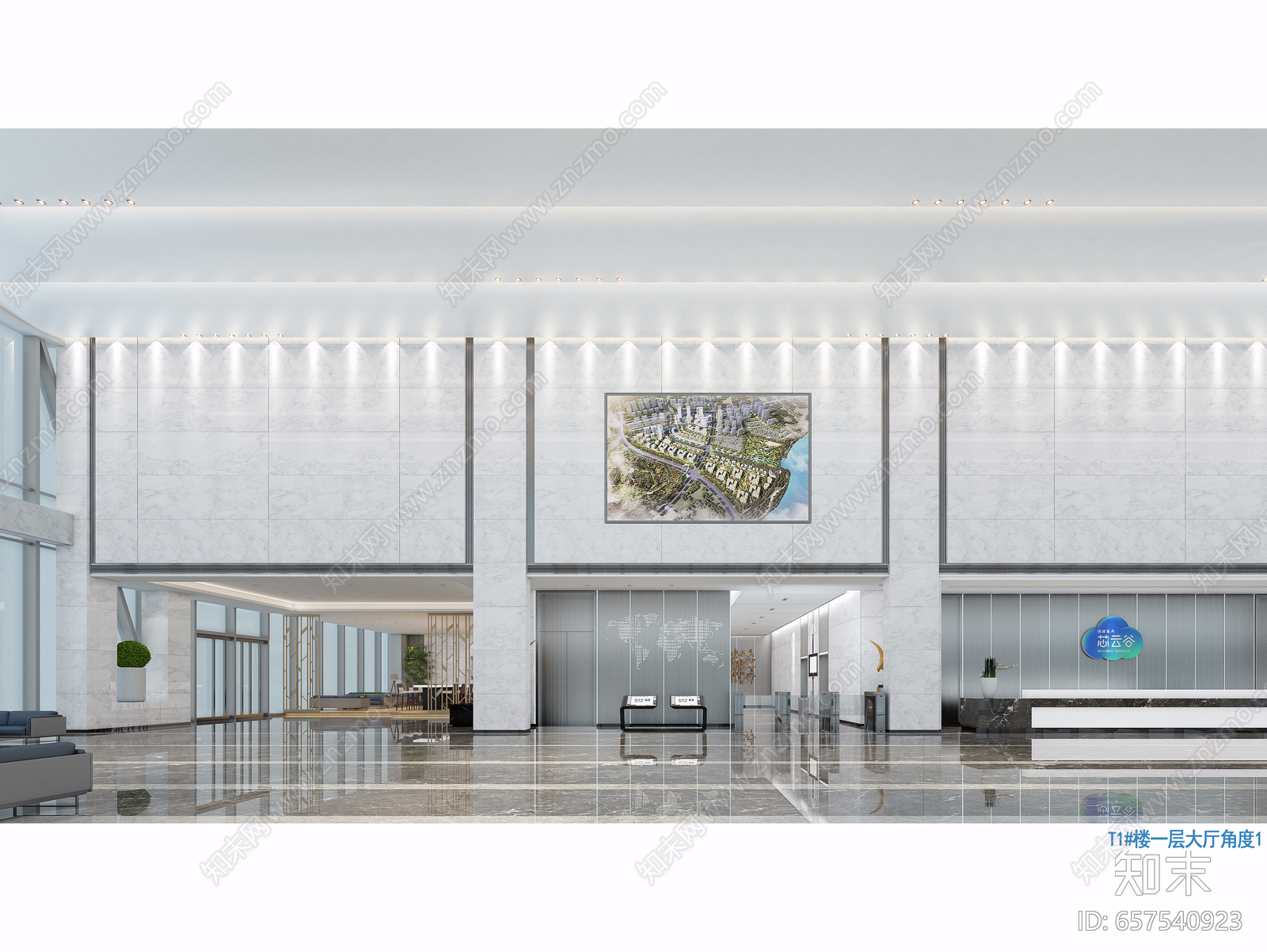 芯云谷大厦办公楼公共区域丨高清效果图施工图下载【ID:657540923】