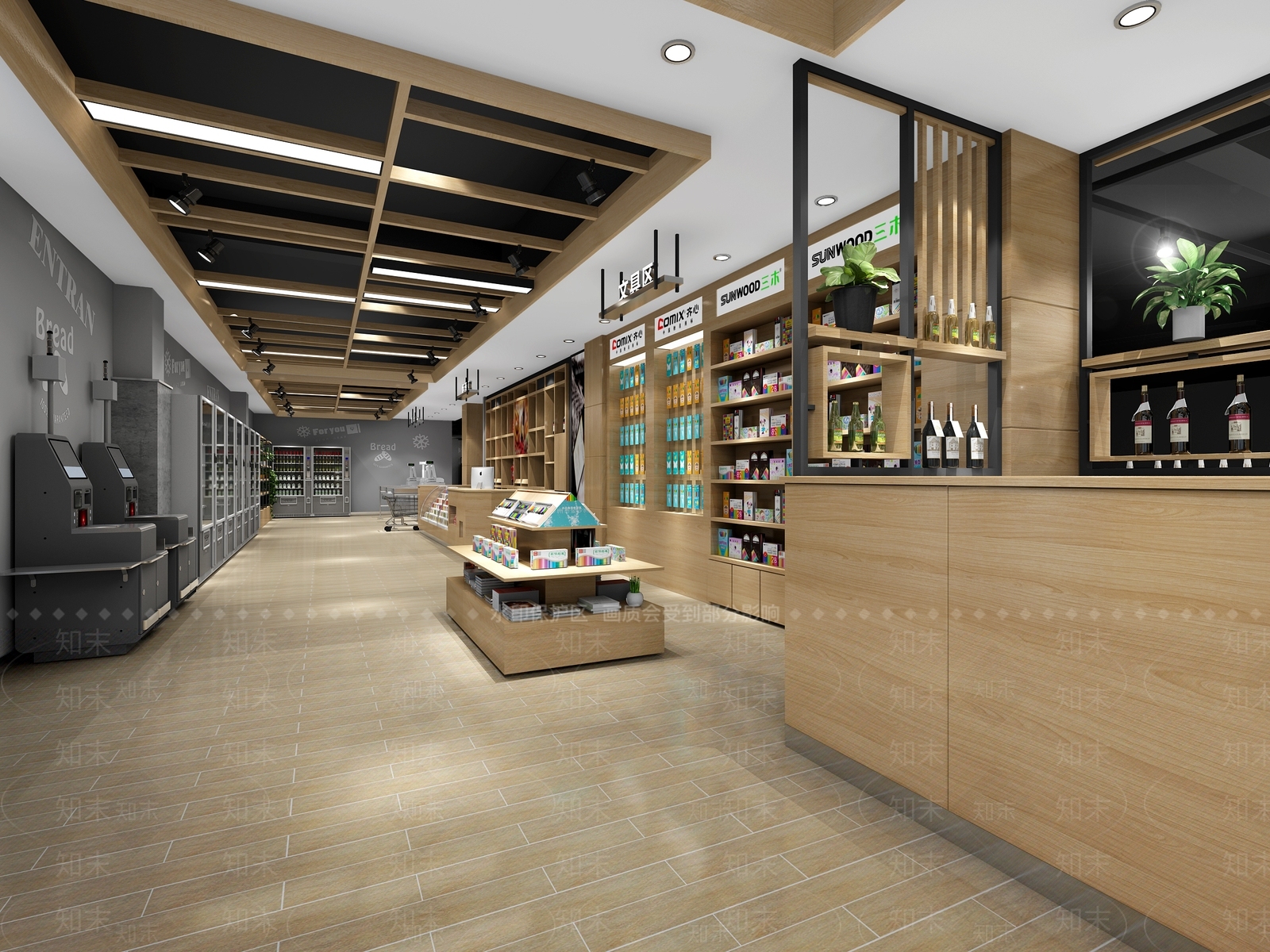 现代超市入口3D模型下载【ID:557545320】