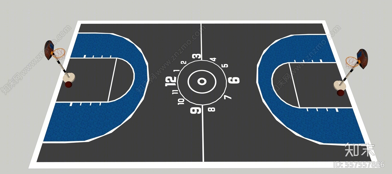 现代风格篮球场SU模型下载【ID:557557886】