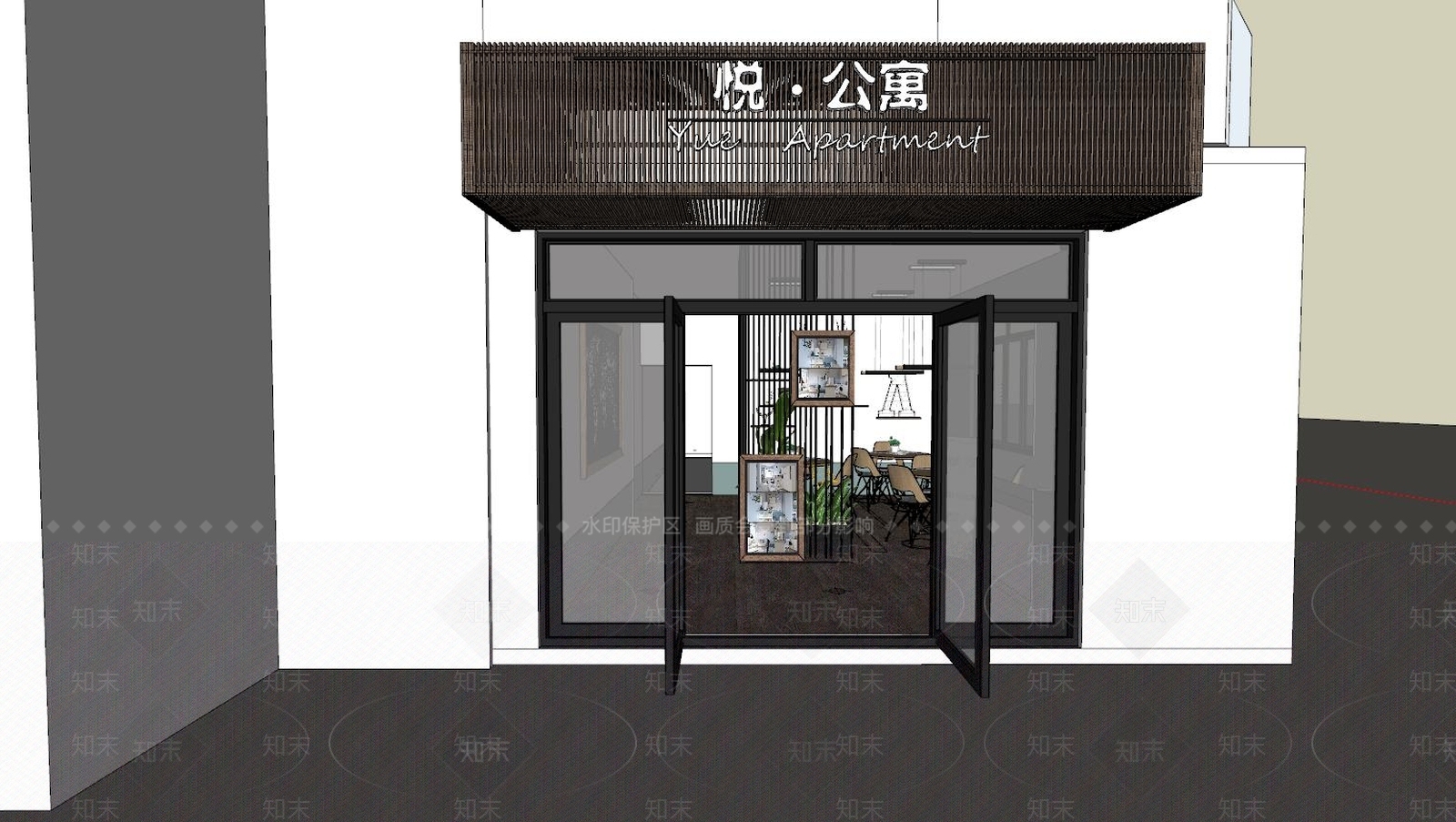现代风格收银台SU模型下载【ID:957626678】