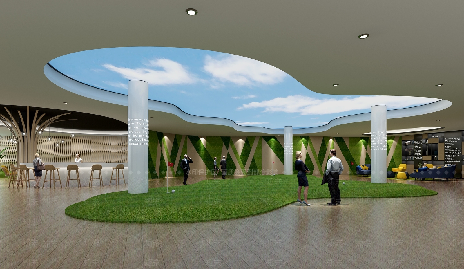 现代接待厅书吧3D模型下载【ID:257762760】
