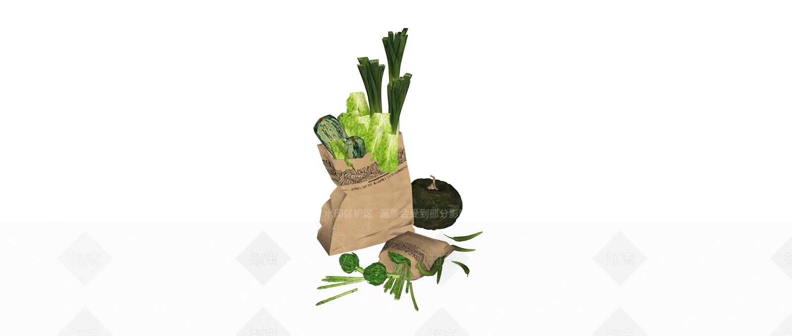 现代风格蔬菜SU模型下载【ID:957778583】