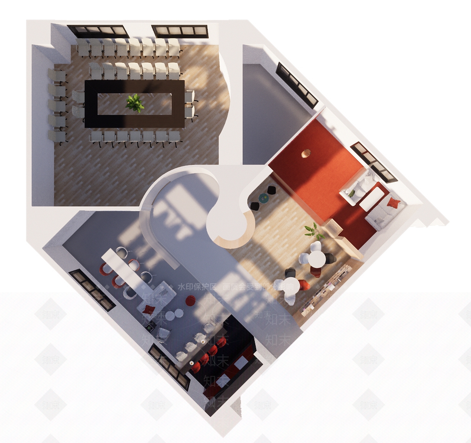现代风格书吧SU模型下载【ID:557786702】
