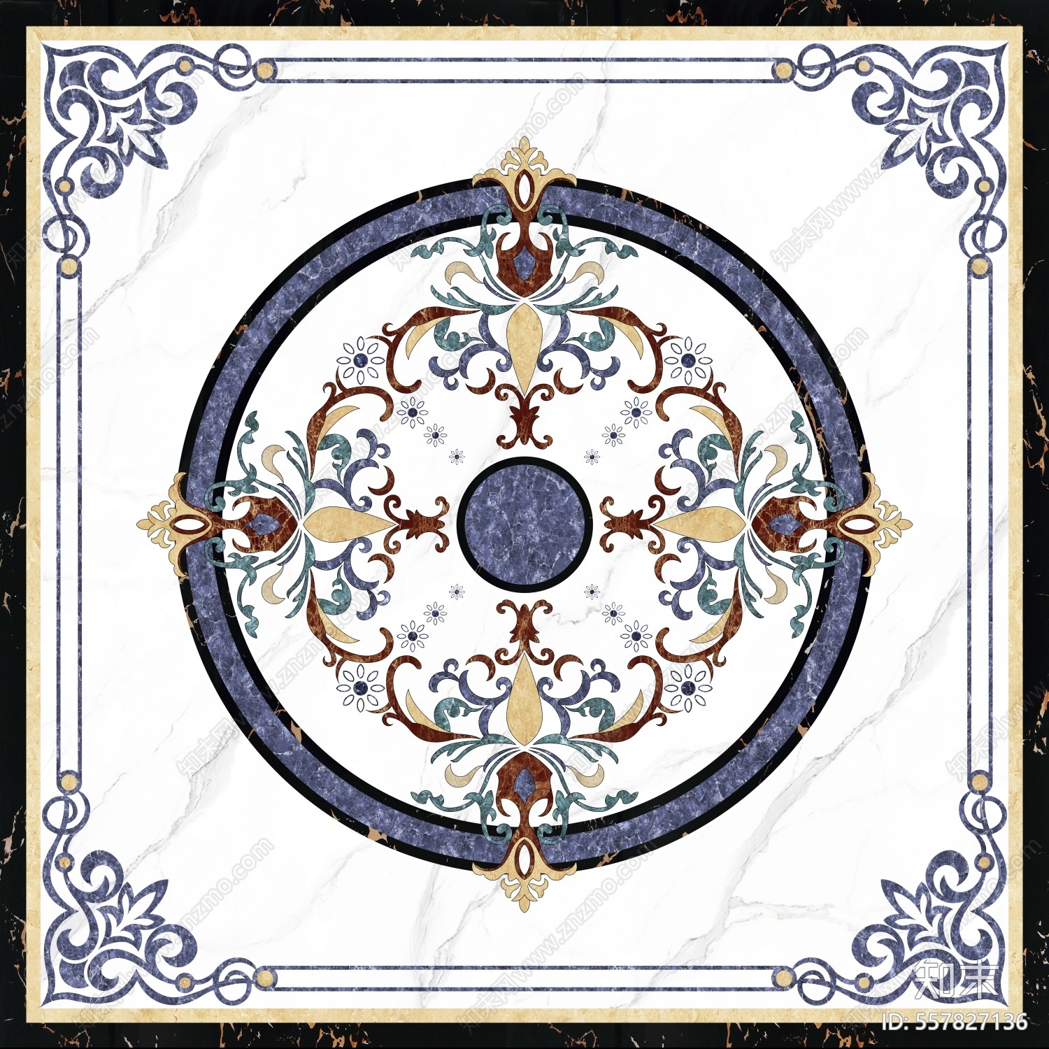 新中式拼花瓷砖超高清贴图贴图下载【ID:557827136】