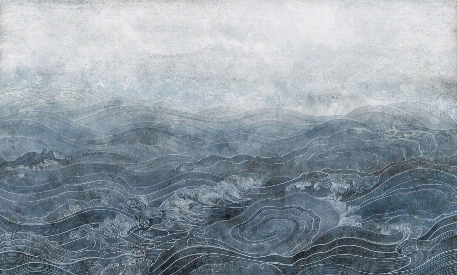 新中式海浪壁画贴图下载【ID:857829377】