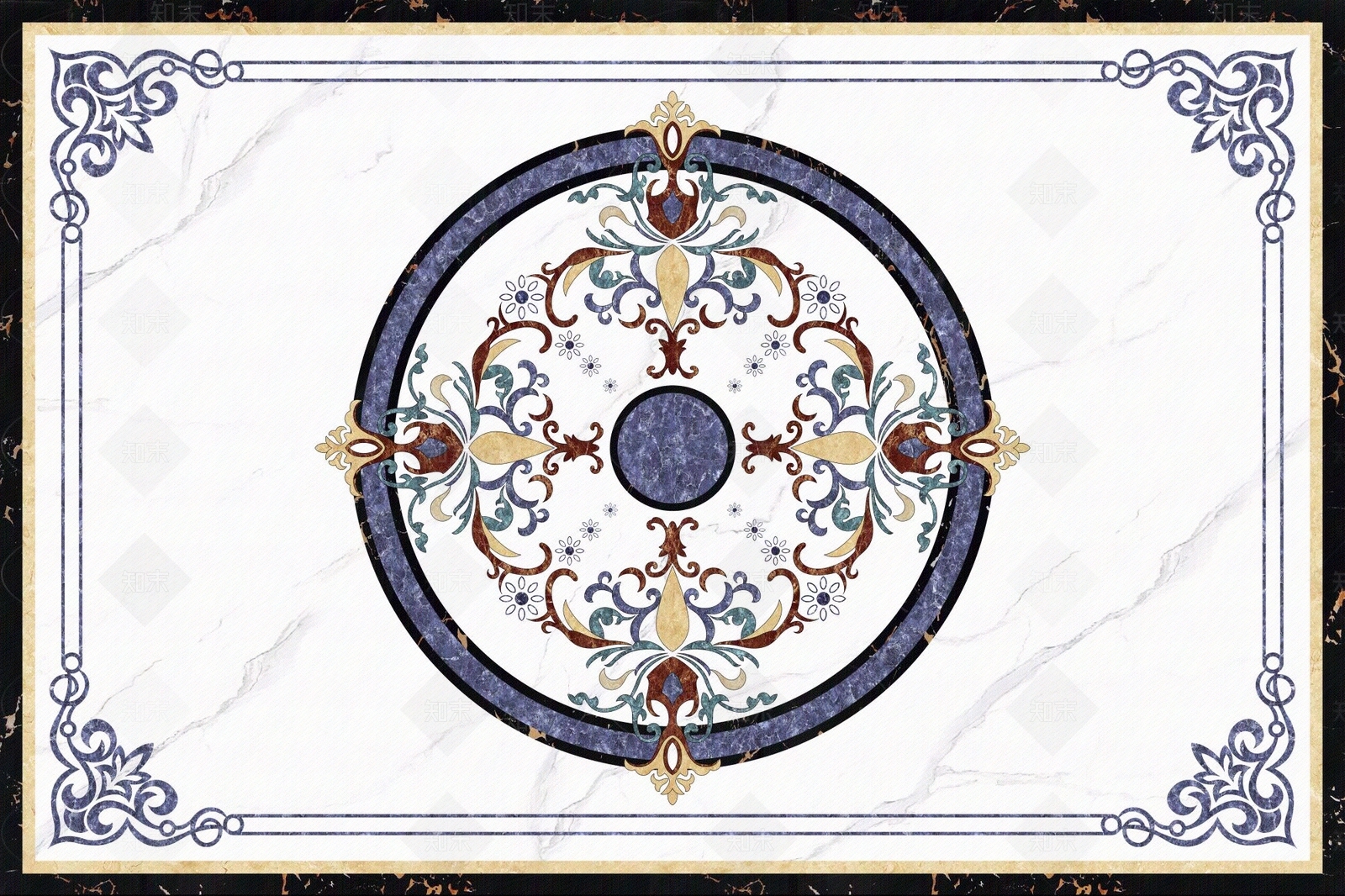 新中式拼花瓷砖超高清贴图下载【ID:557828129】