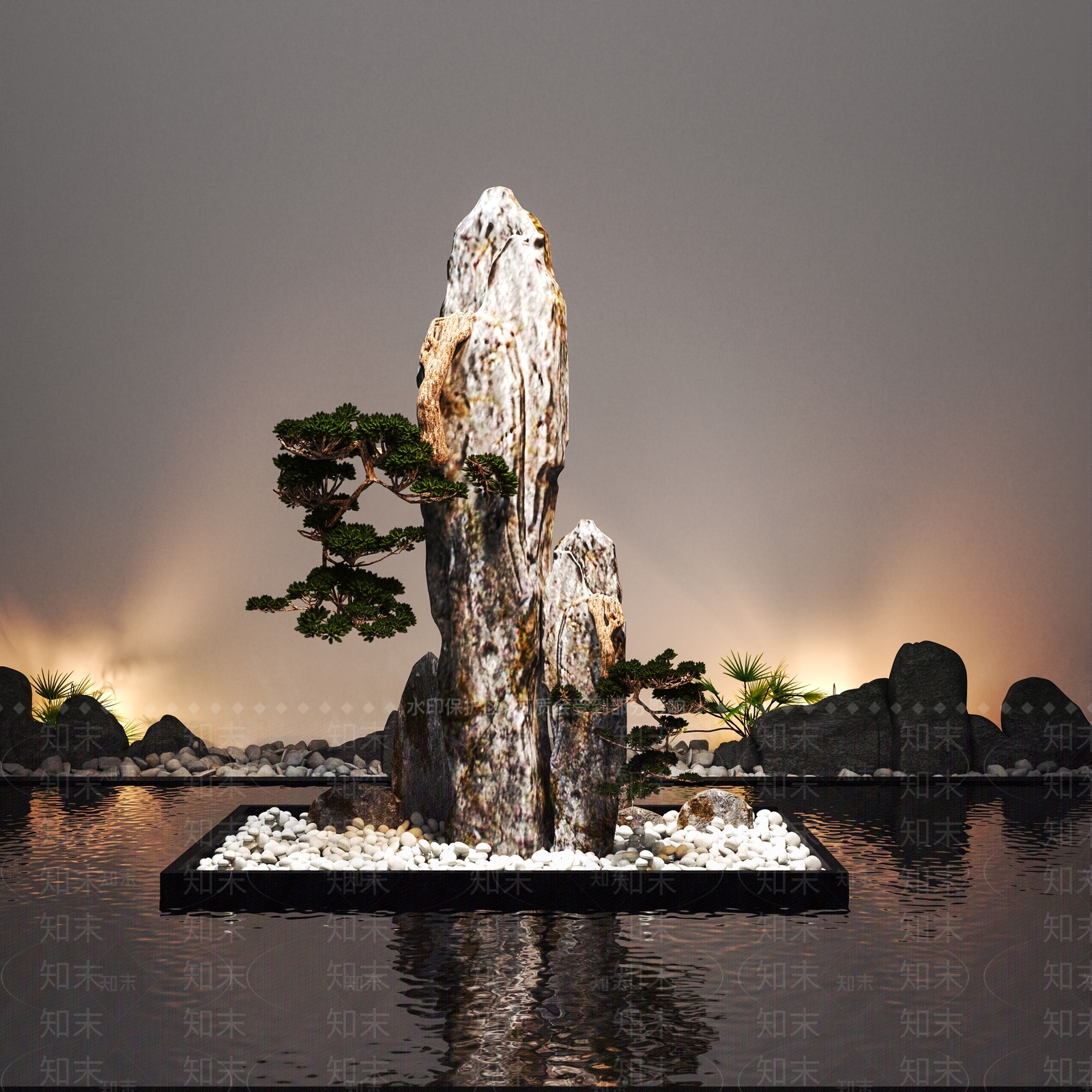 新中式松石3D模型下载【ID:357828951】