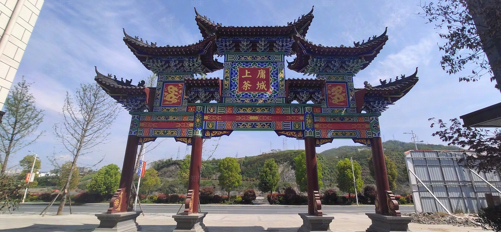 精品外景天空古清式牌楼建筑贴图贴图下载【ID:157849155】