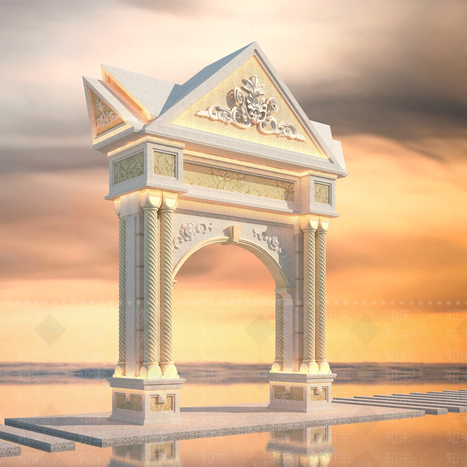 东南亚凯旋门3D模型下载【ID:557858756】