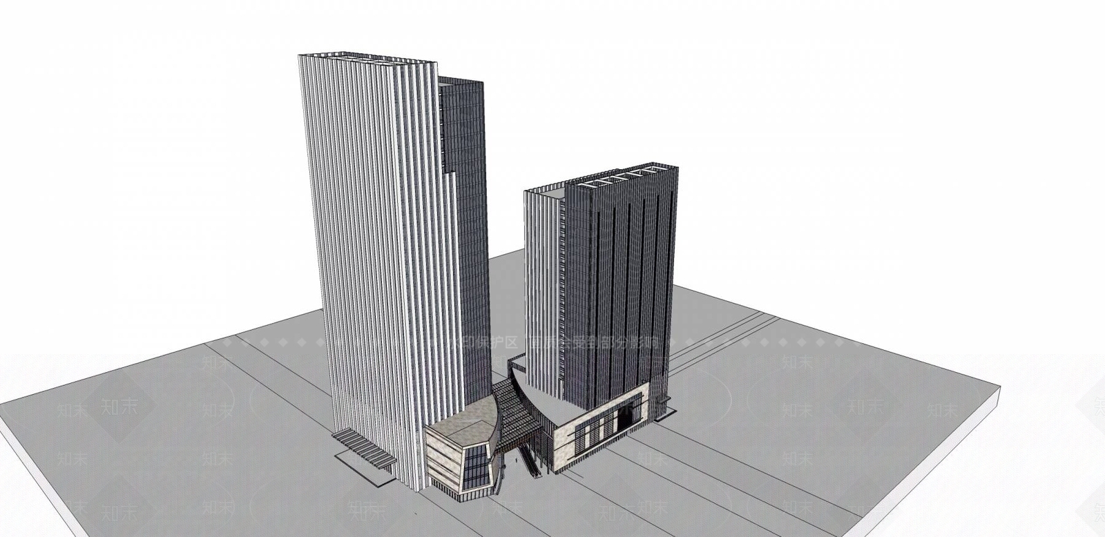商场建筑SU模型精品下载_SketchUp模型_知末网