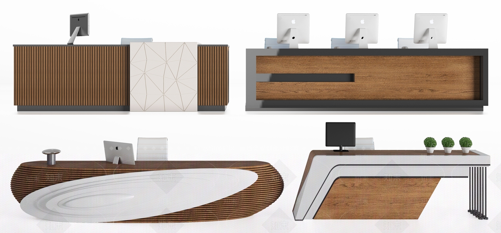 现代前台桌3D模型下载【ID:257891550】
