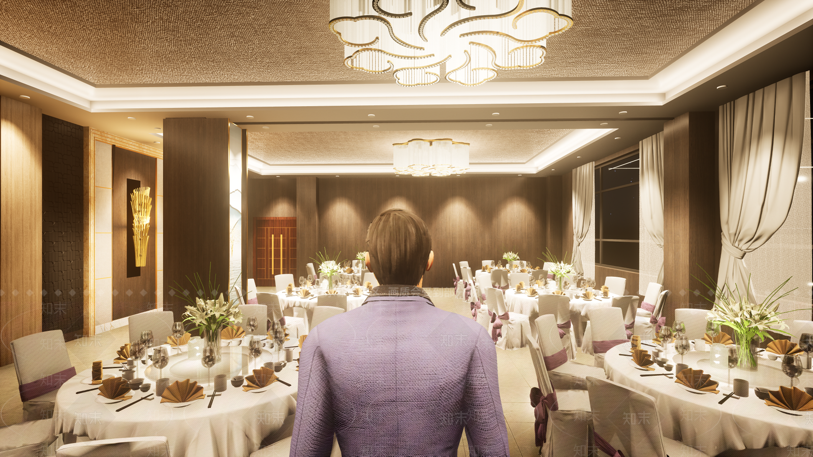 现代风格中餐厅SU模型下载【ID:957897055】