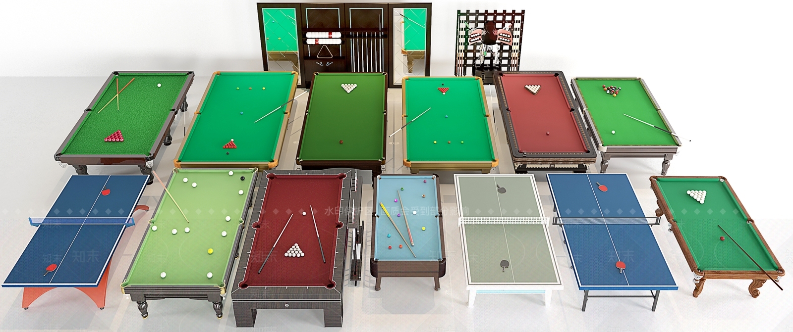 现代桌球台3D模型下载【ID:557926429】