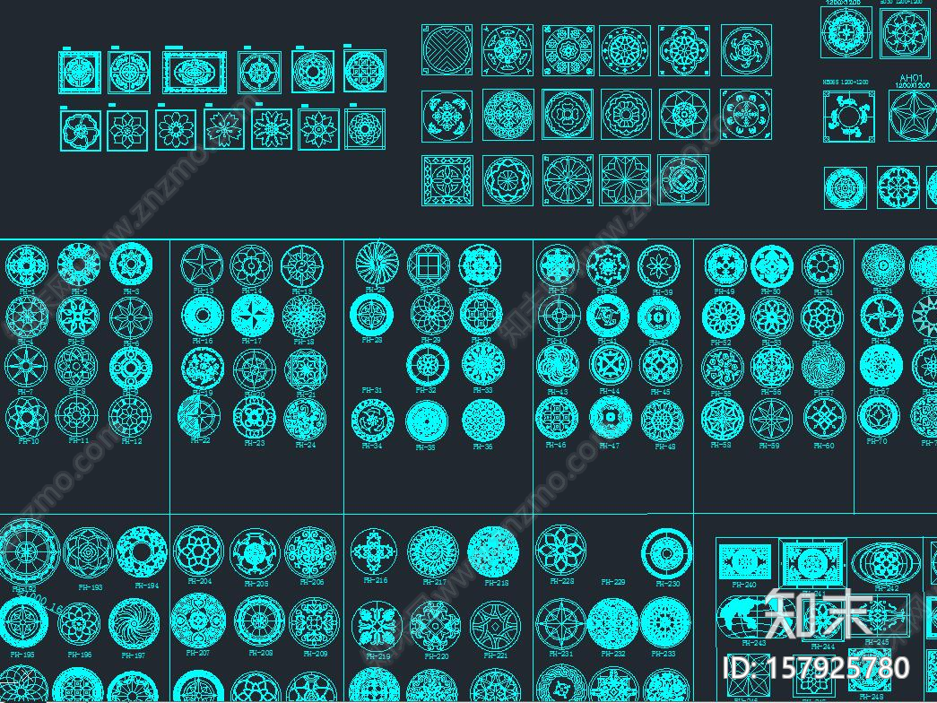 欧式新款水刀拼花施工图下载【ID:157925780】
