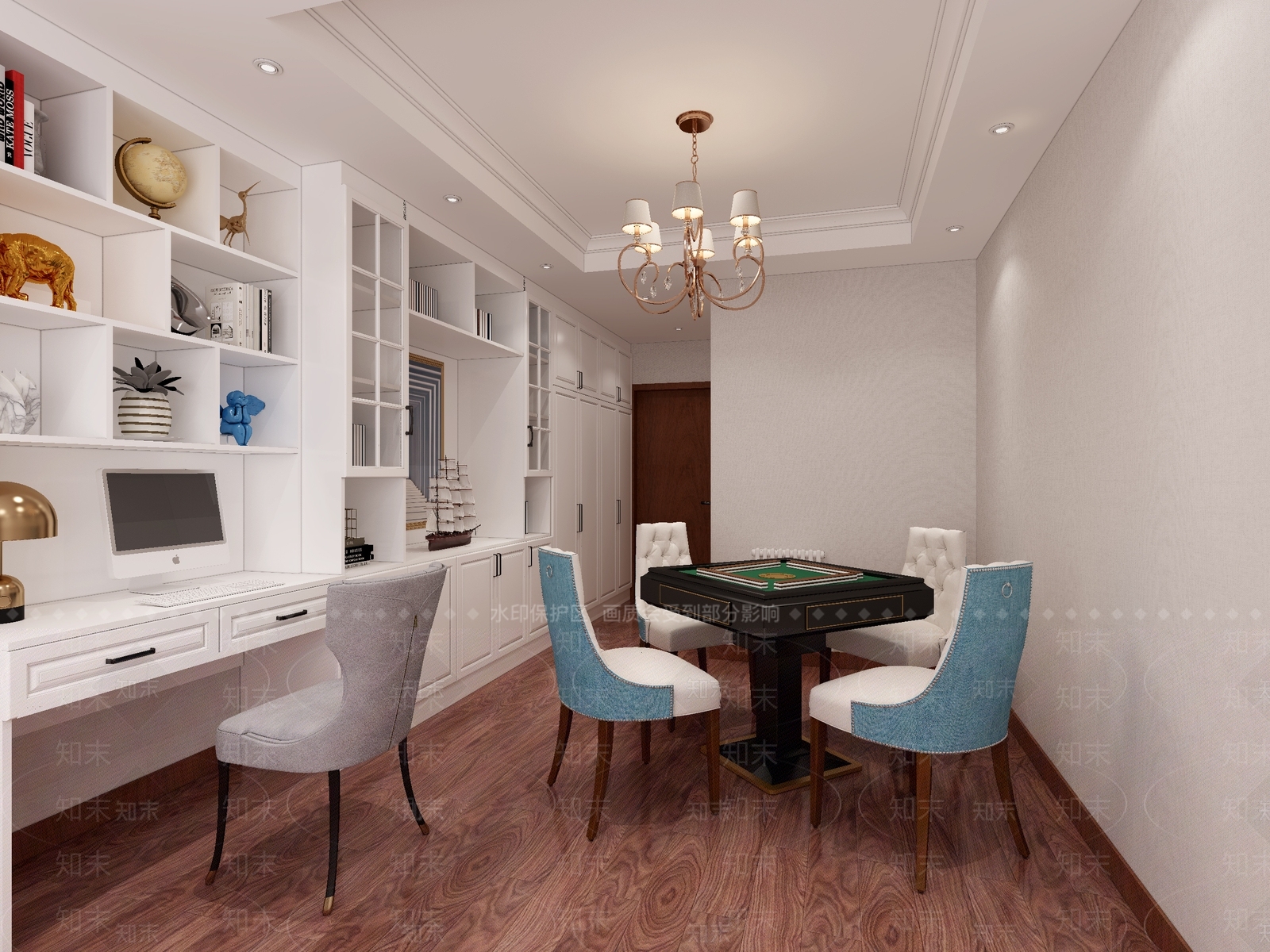 简欧麻将室3D模型下载【ID:957945078】