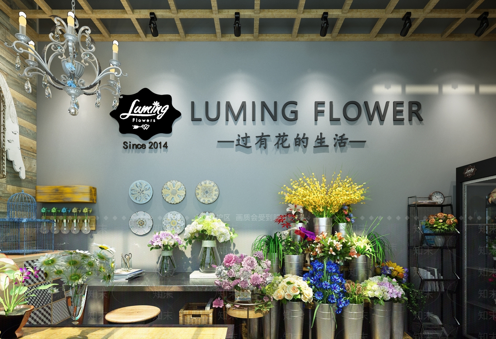 工业风花店3D模型下载【ID:157944778】