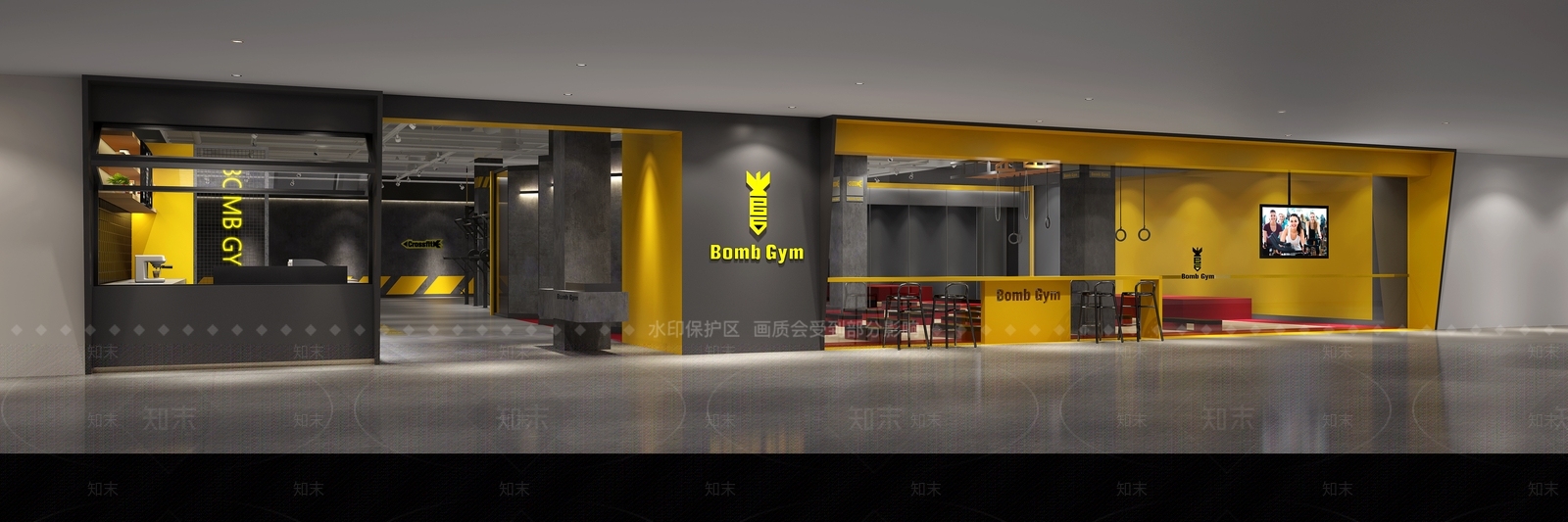 工业风健身房3D模型下载【ID:957988627】
