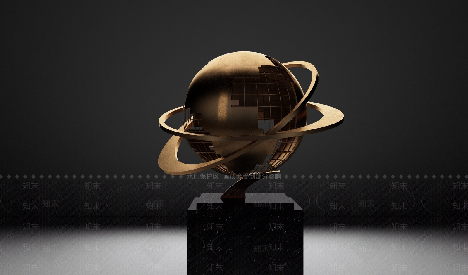 现代地球雕塑3D模型下载【ID:158005064】