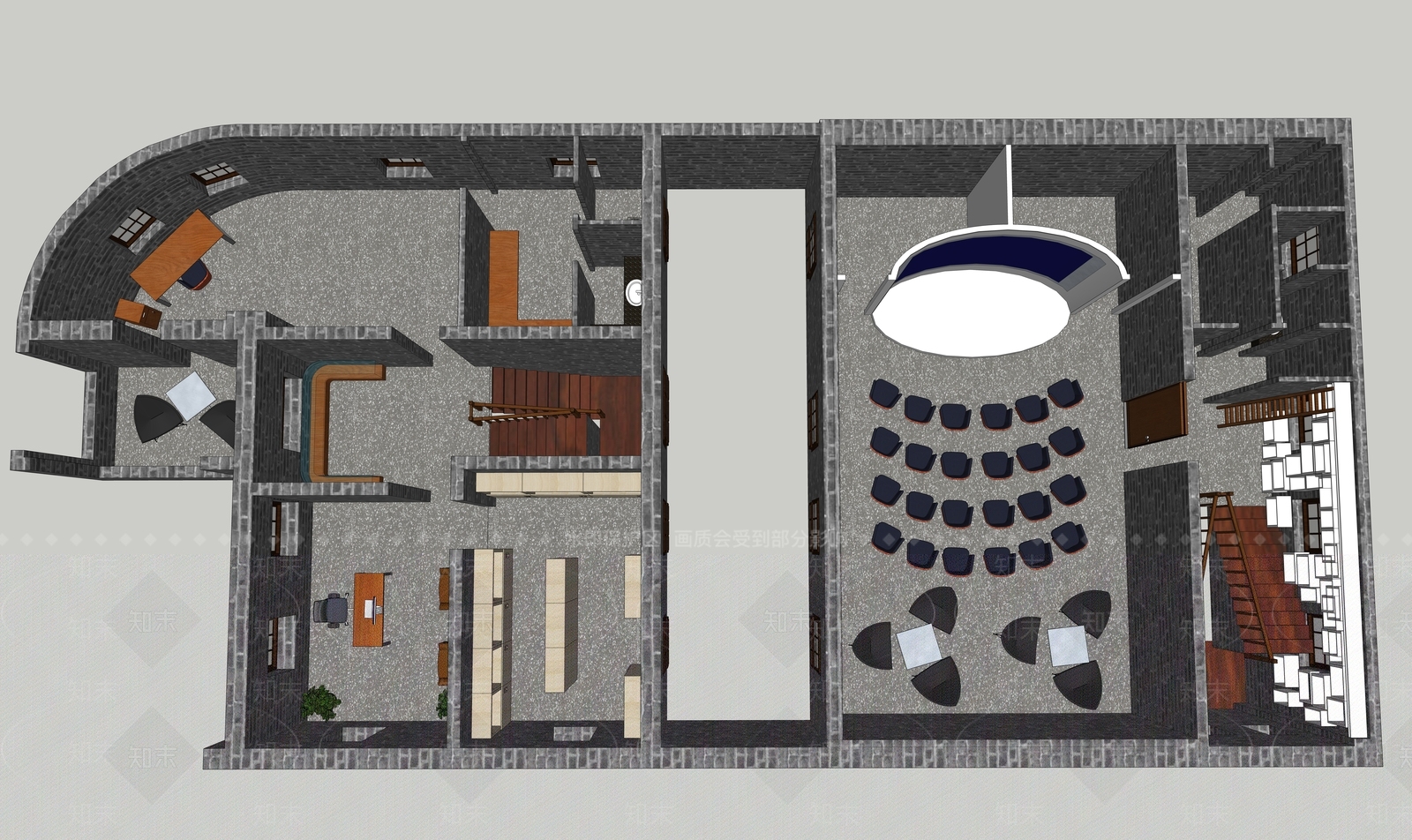 中式展厅SU模型下载【ID:258014446】