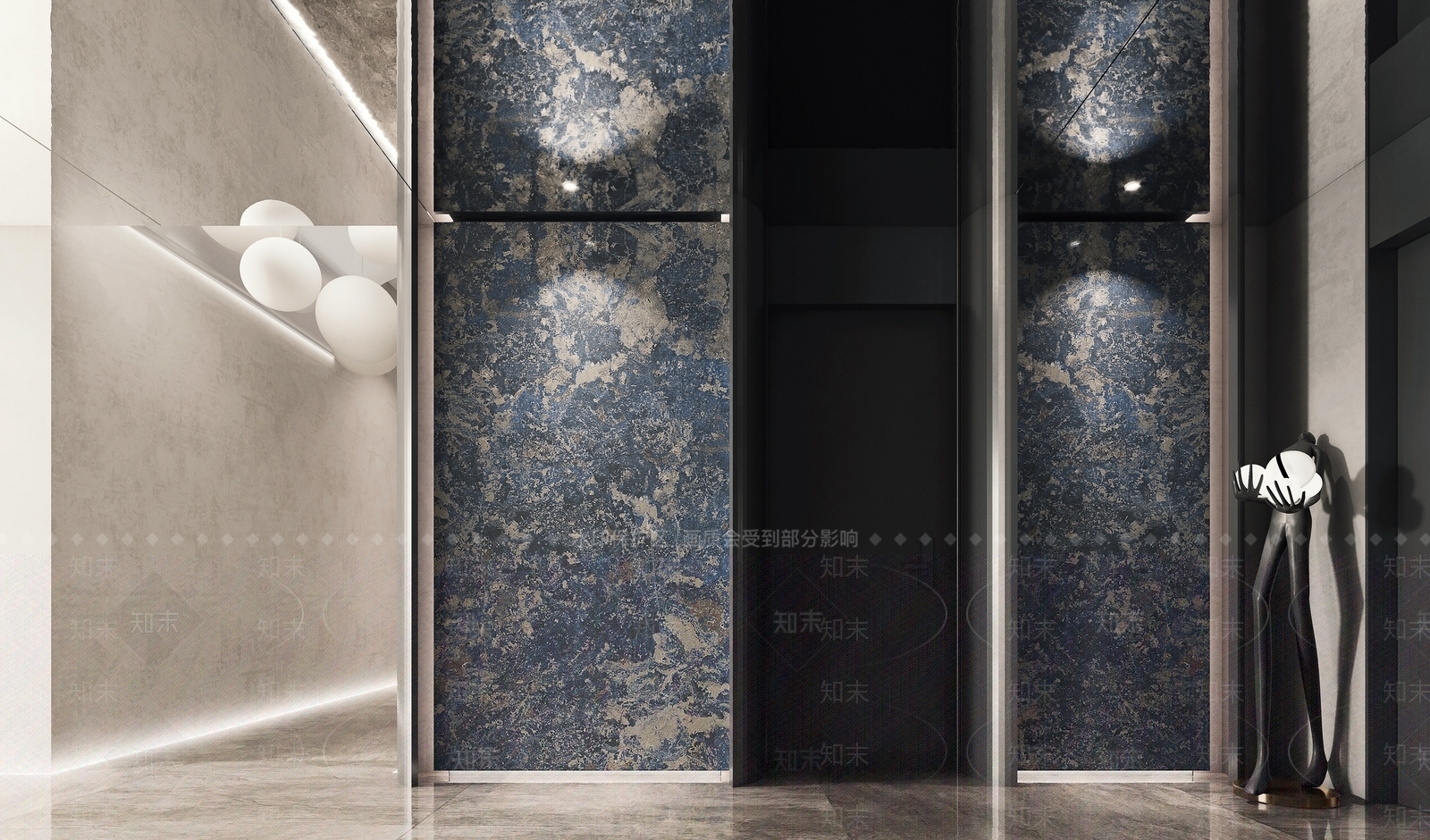 现代电梯过道3D模型下载【ID:258016649】