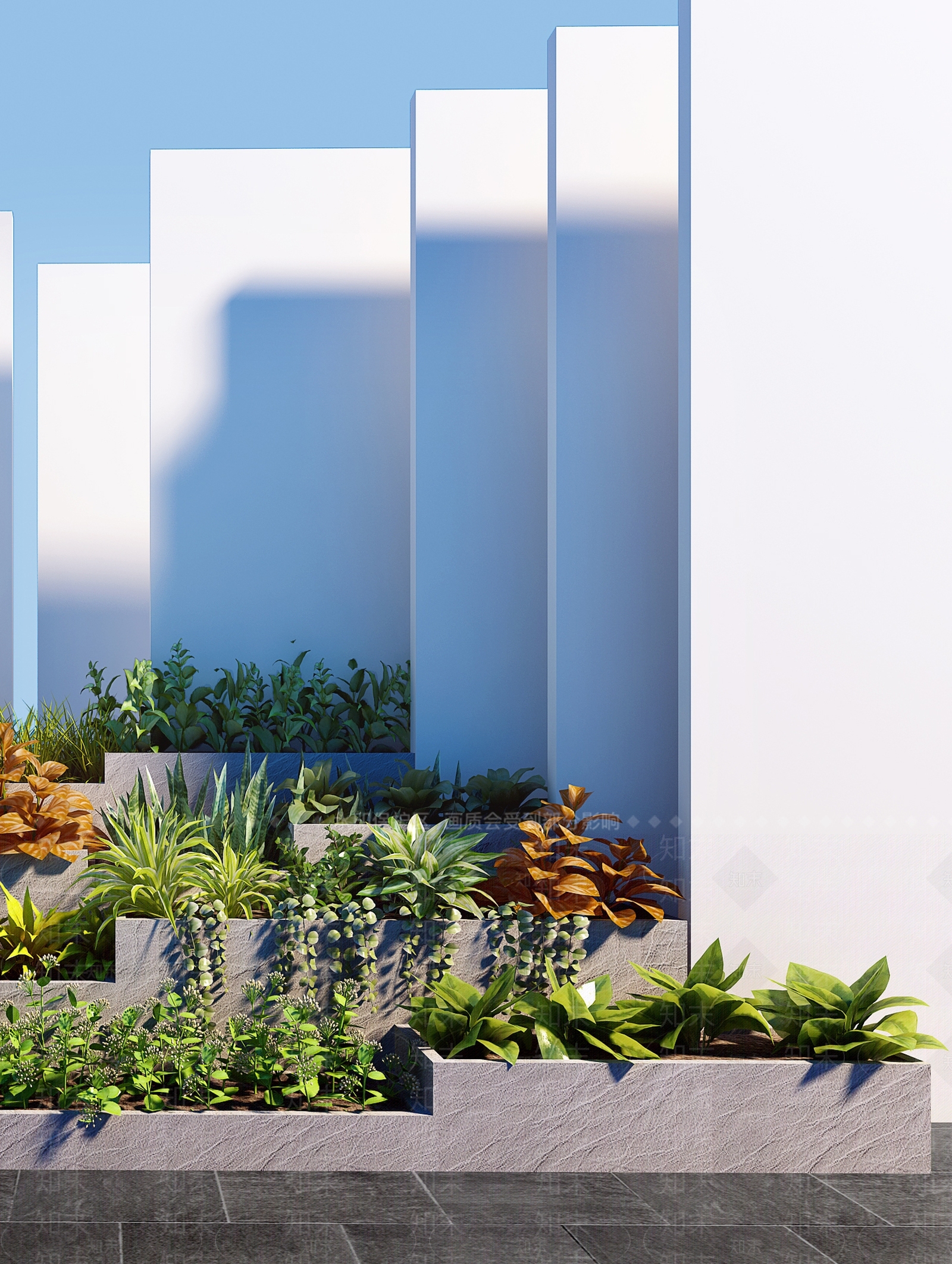 现代植物景观3D模型下载【ID:658024755】