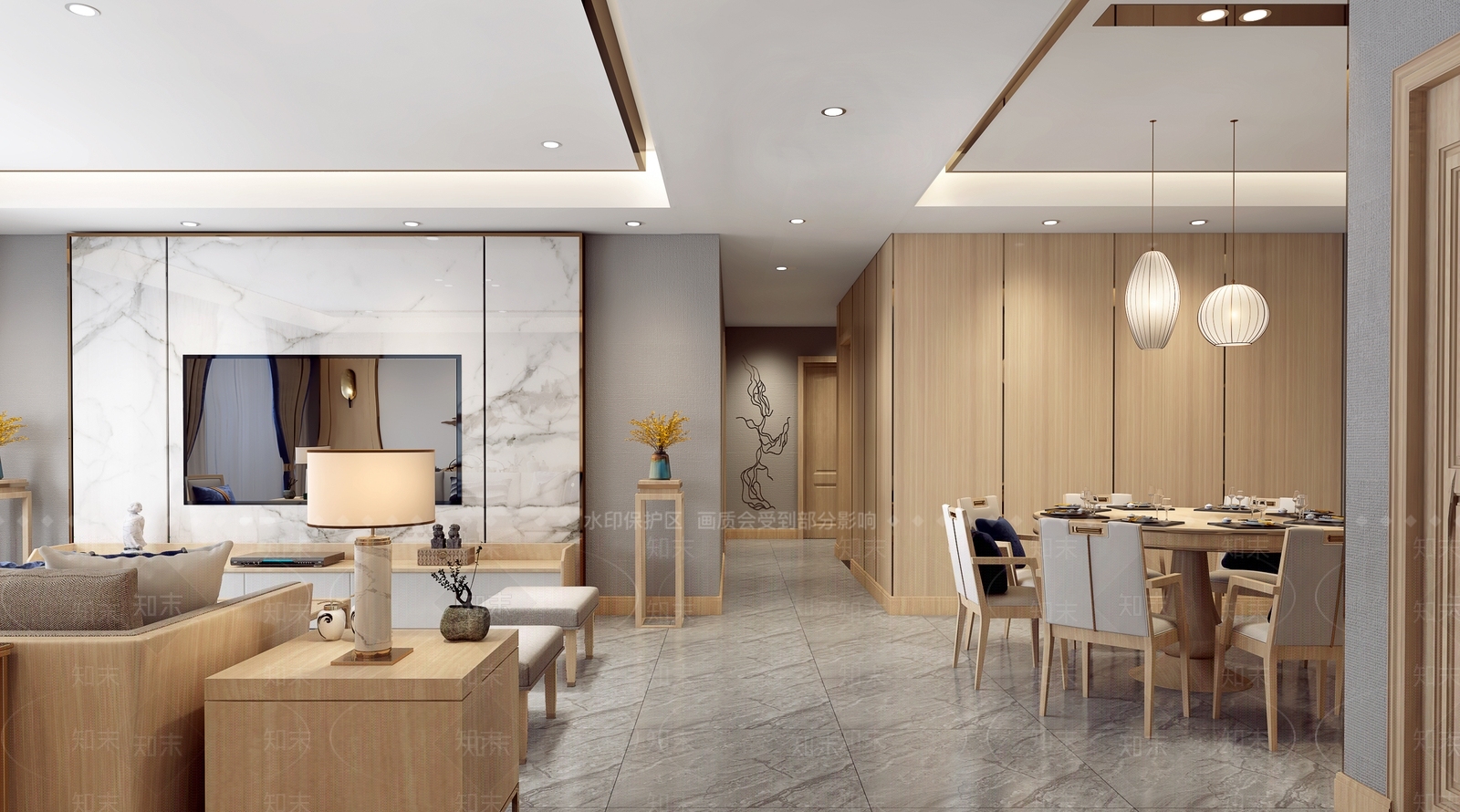 日式家具组合3D模型下载【ID:858087320】