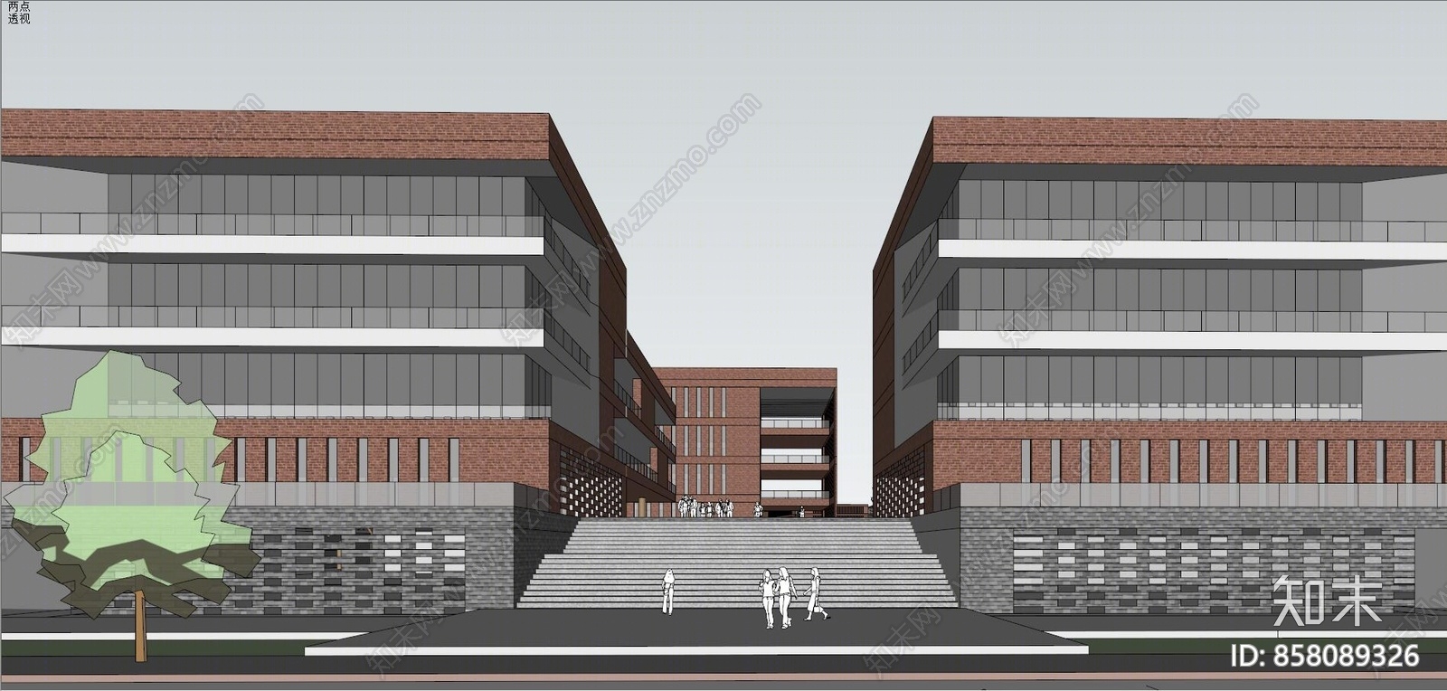 现代风格大学SU模型下载【ID:858089326】