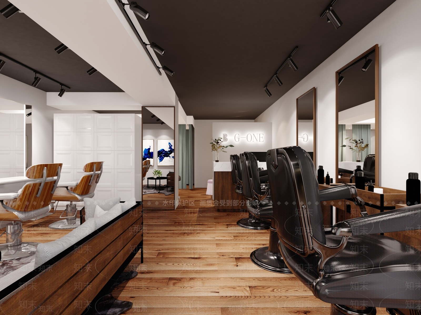 工业风理发店3D模型下载【ID:958162713】