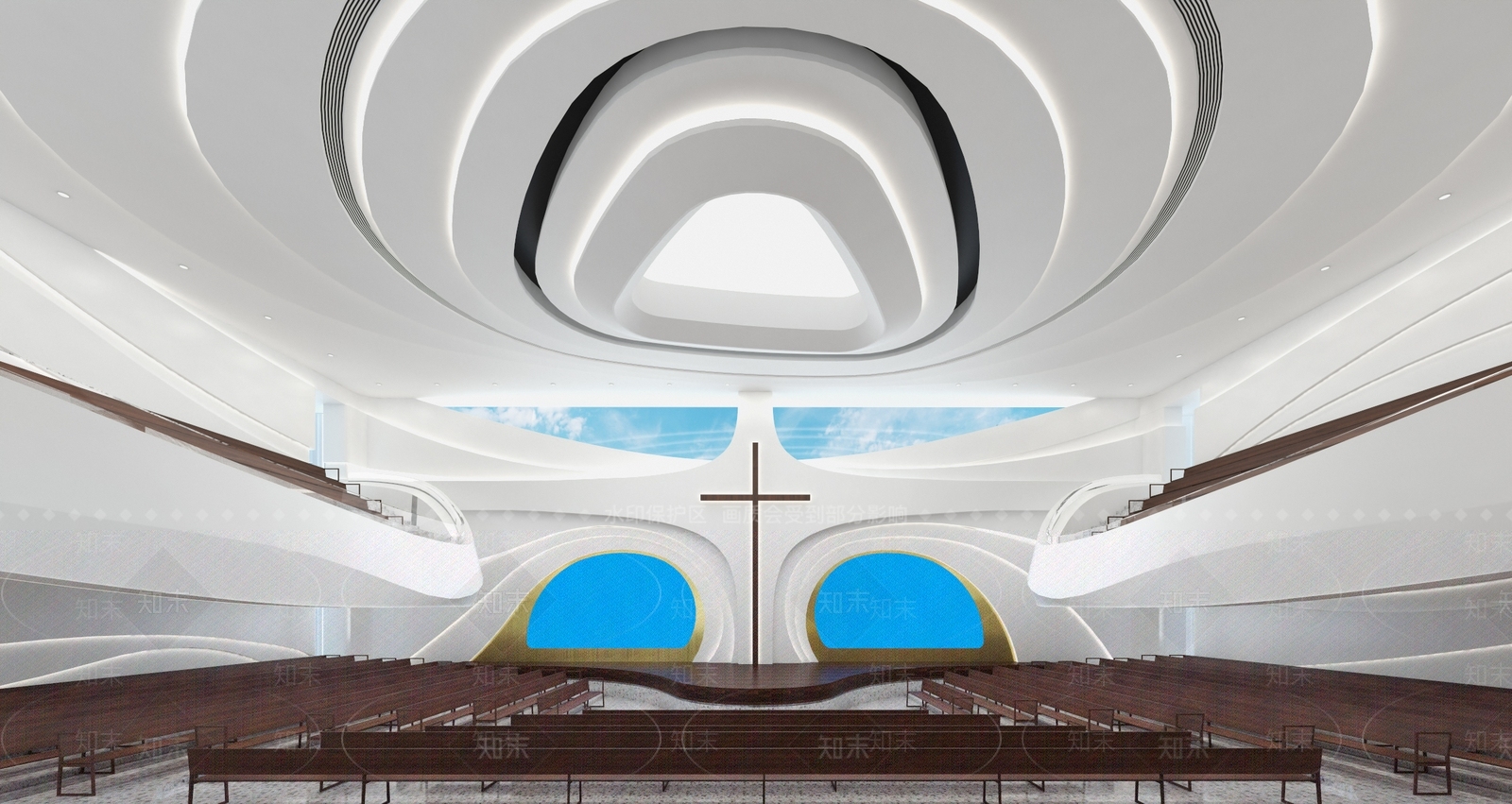 现代基督教堂3D模型下载【ID:958167578】