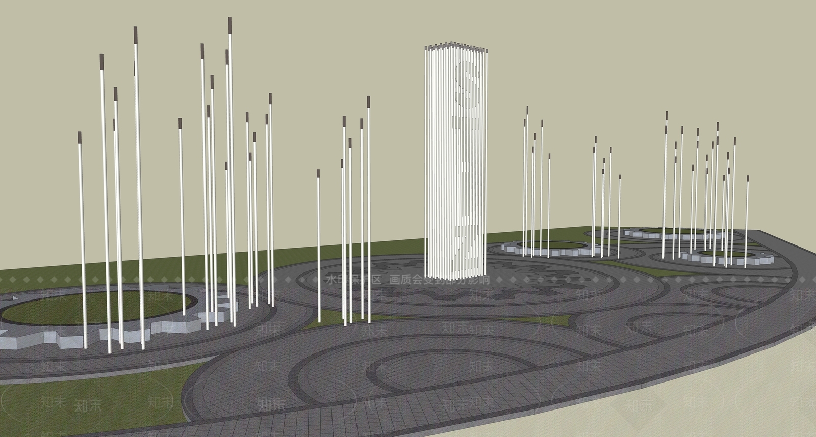 工业风格齿轮主题公园SU模型下载【ID:558179727】