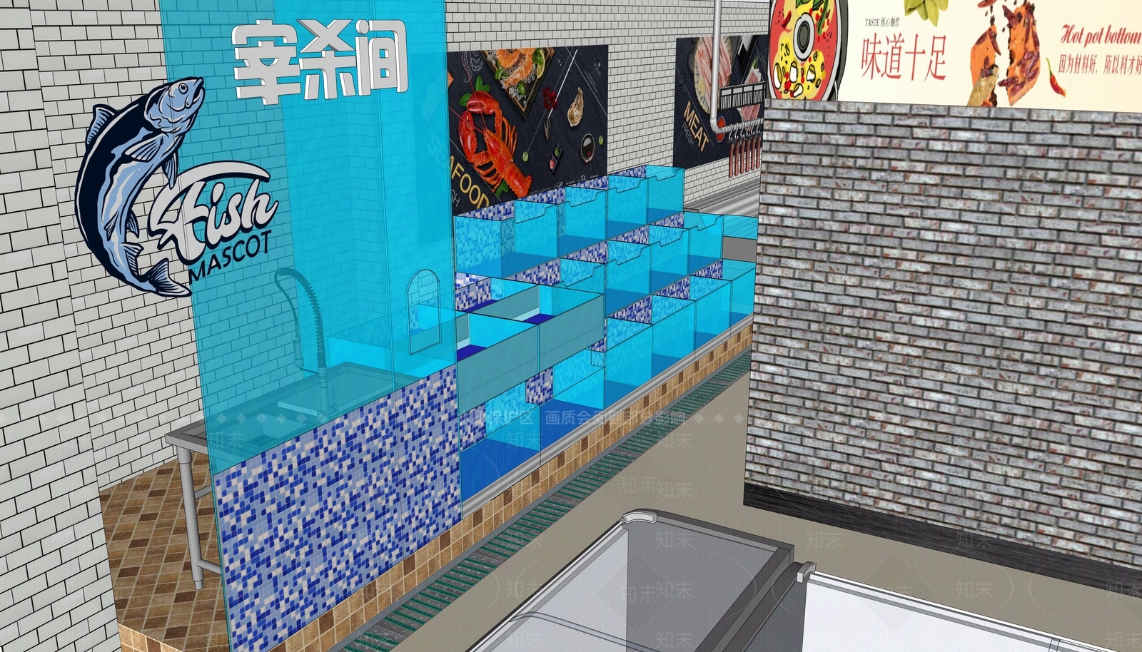 工业风格超市SU模型下载【ID:858180317】