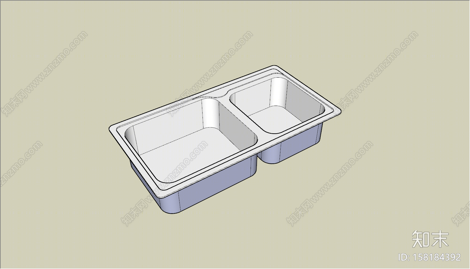 现代风格洗水槽SU模型下载【ID:158184392】