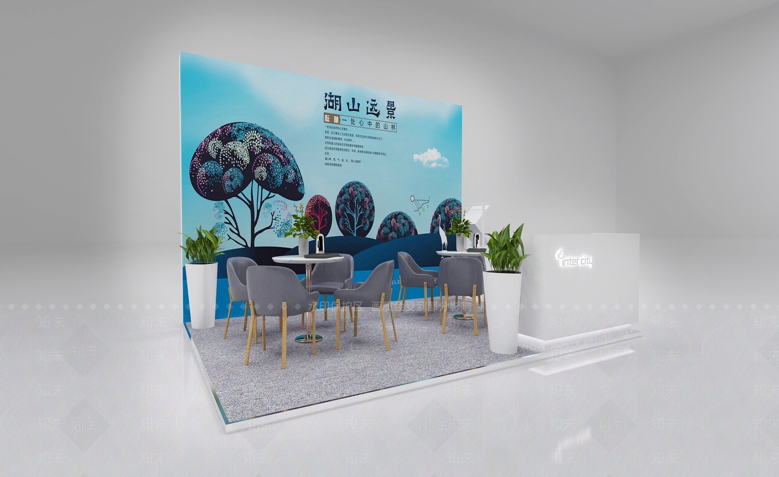现代风格广告展厅SU模型下载【ID:258213813】