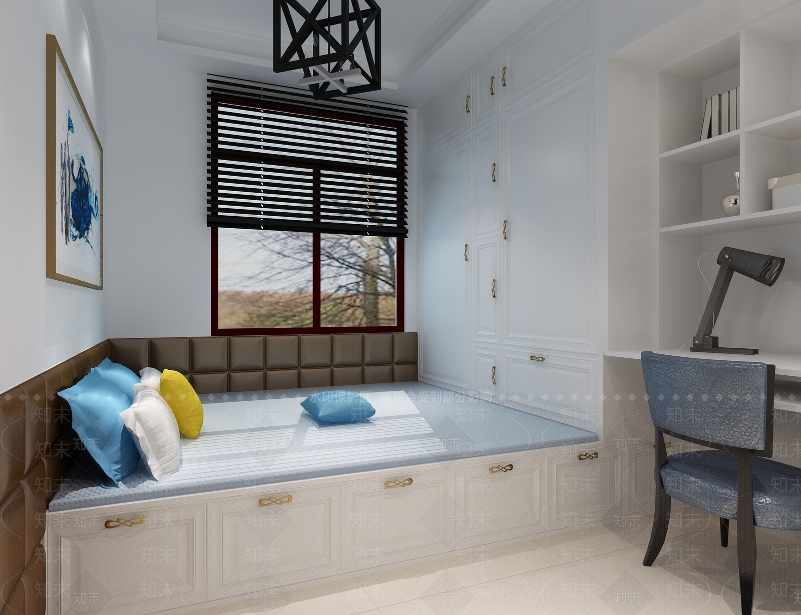 现代次卧3D模型下载【ID:458233738】