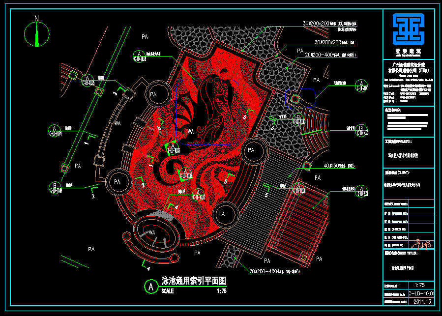 混合式别墅庭院CAD园建施工图cad施工图下载【ID:258252511】