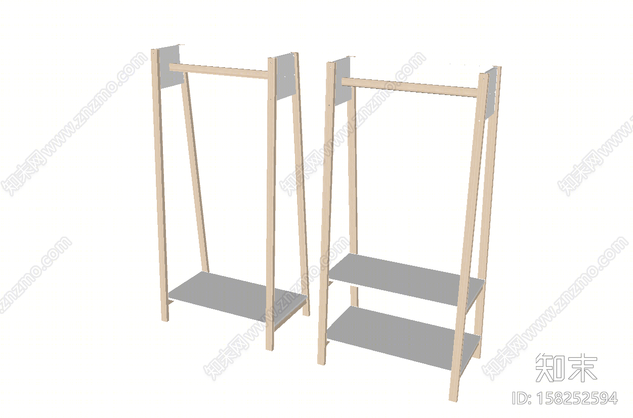 现代风格衣架SU模型下载【ID:158252594】